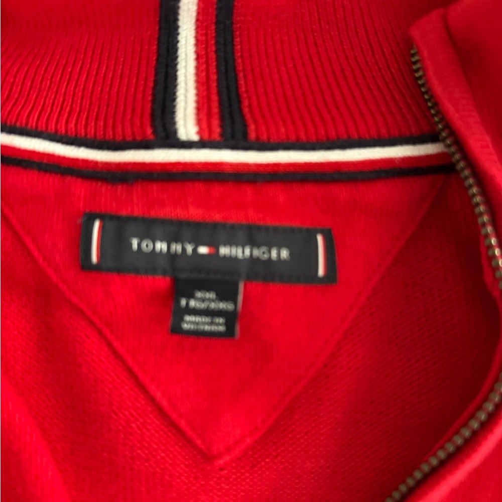 NEW TOMMY  Hilfiger Red Zip-Up Sweater WITHOUT TAGS NEVER BEEN WORK XXL
